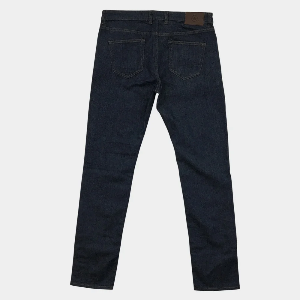 Peter Millar Mens Dark Wash Blue Denim Straight Leg Jeans 35x34